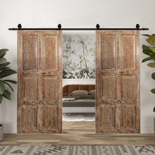  Carved Wood Sliding Barn Door Bedroom Double Doors 80x36