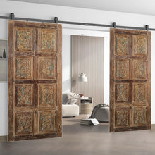  Vintage Carved French Double Doors Sliding Barn Door 80x36