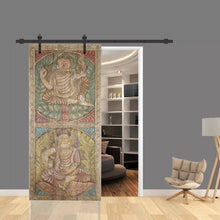  Buddha Carved Wood Door Sliding Barn Door Wall Art Decor 83X36