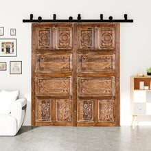  Mahal Carved Doors Sliding Barn Door Vintage Wood Double door, 80