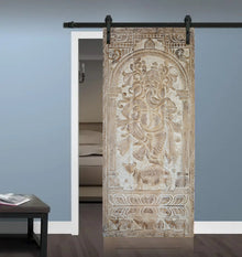  Carved Wood Ganesha on Mushak Wall Art Sliding Barn Door 83