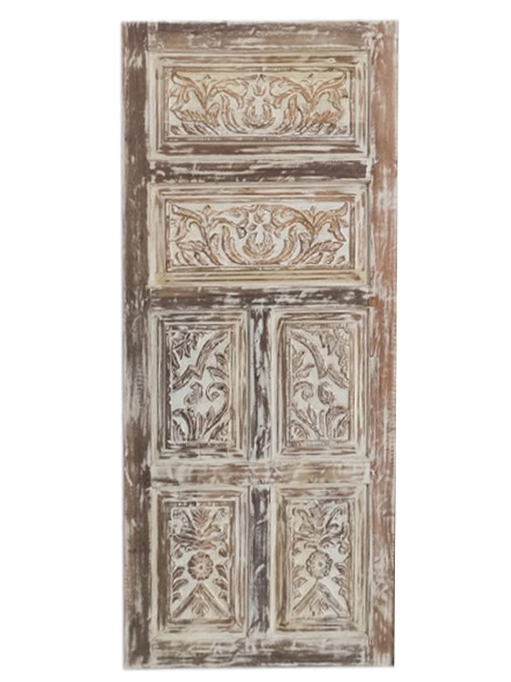 Carved Door Jasmine Whitewashed Interior Door Sliding Barn Door 80