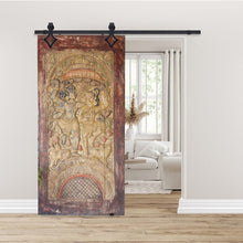  Vintage Indian Art Shiva Parvati Wall Sculpture Sliding Barn Door 84x41