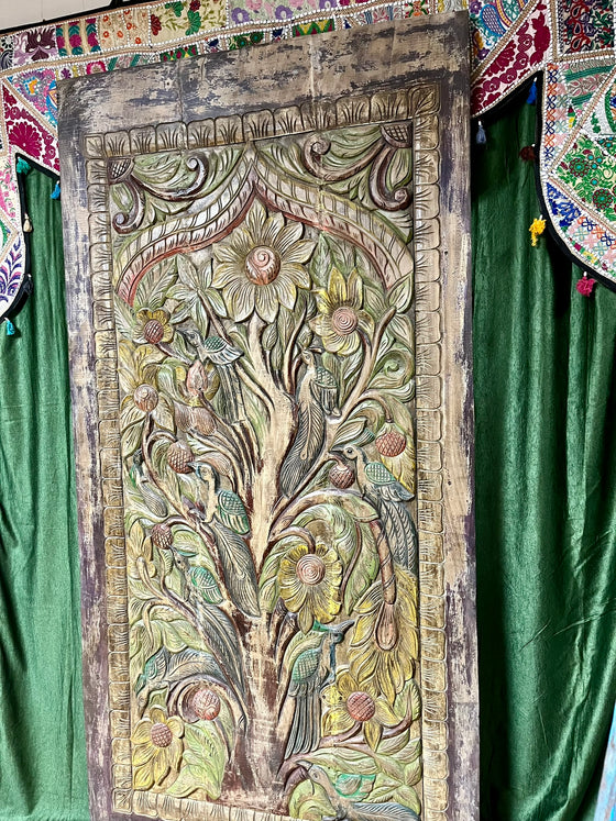 Tree of Life Decorative Sliding Barn Door Nature Carved Wall Art 84x41