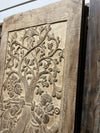 Hand-Carved Wooden Radha Krishna Barn Door Vintage Farmhouse Décor 84x41