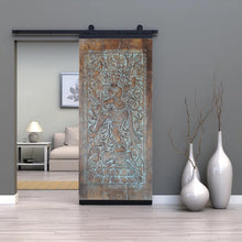  Shiva Nataraja Carved Wood Wall Art Custom Sliding Barn Door 84x41