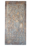 Krishna Carved Sliding Barn Door Bluewash Wall Art 84x41