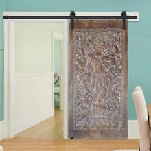  Vintage Hand-Carved Shiva Sliding Barn Door Wall Art 84x41