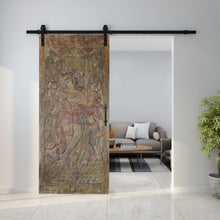  Krishna Radha Wood Carving Sliding Barn Door 96x40