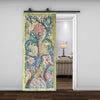 Tree of Life Carved Sliding Barn Door Colorful Vintage Wall Decor 84