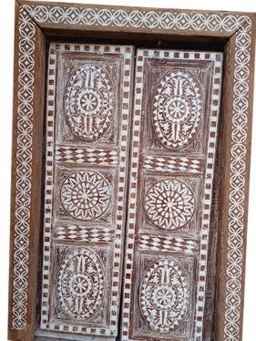 PRE ORDER Antique Indian Bone Inlay Door, Ornate Vintage Door with Frame 77x51