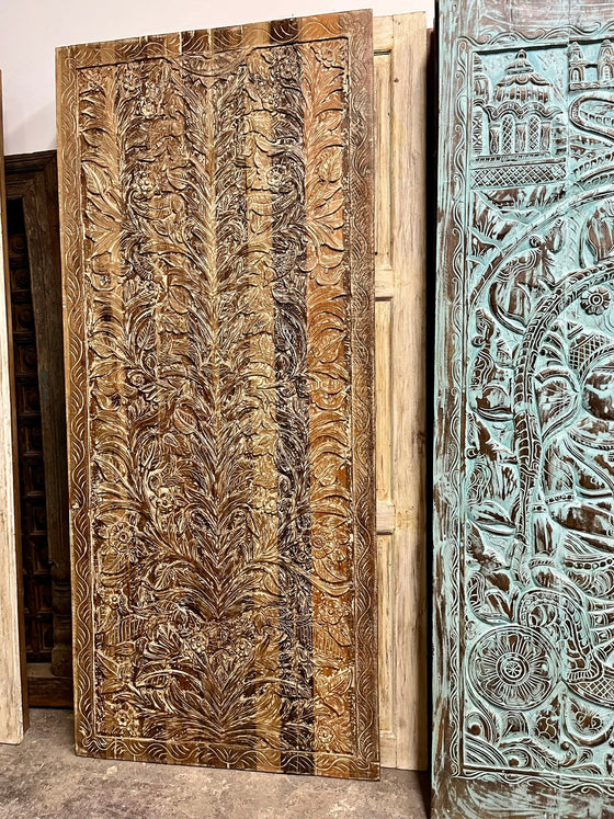 Tree Of Dreams Carved Wood Sliding Barn Doors Vintage Double Doors 96x42