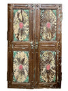 Antique Indian window, Carved Window Shutter Wall Decor 26x44