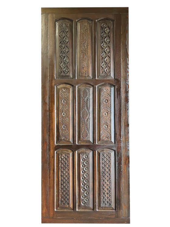 Custom Vintage Dark Woods Carved Sliding Barn Doors Farmhouse Door 103x44