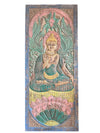 Vintage Carved Door, Colorful Buddha Carved Door, Shabby Chic Barn Door