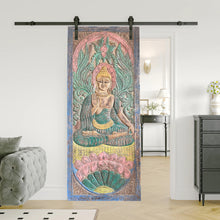  Vintage Carved Door Colorful Buddha Sliding Barn Door, Wall Art Decor