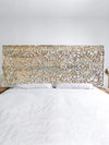 Pearl Accents Lotus Carved Sliding Barn Door Vintage Door King Headboard 80