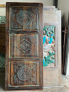 Lotus Carved Wood Door w/ Copper Nail Studs Sliding Barn Door 7'x3'