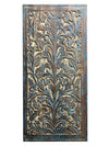 Floral Carved Wood Sliding Barndoor Bodhi Tree of Life Carved Door Wall Art 84x40