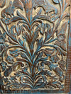 Floral Carved Wood Sliding Barndoor Bodhi Tree of Life Carved Door Wall Art 84x40