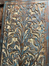 Floral Carved Wood Sliding Barndoor Bodhi Tree of Life Carved Door Wall Art 84x40