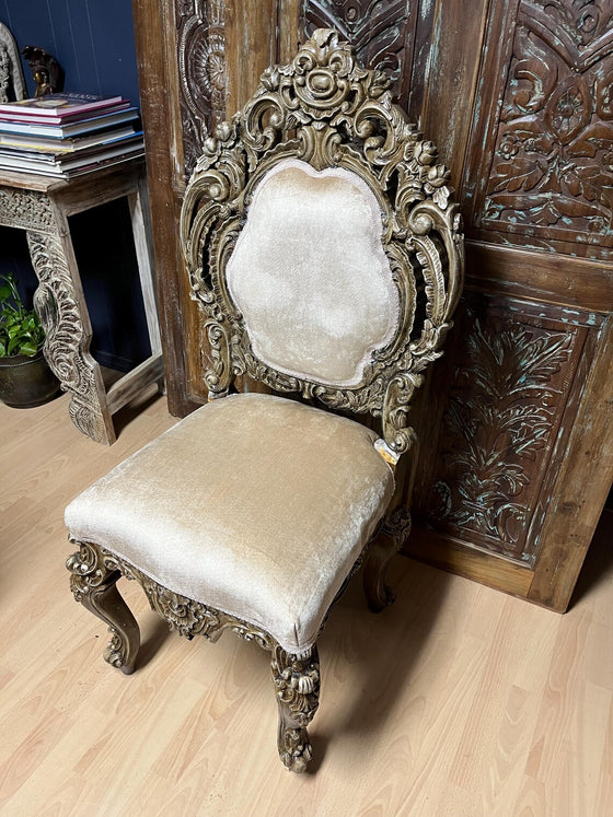 Antique French Carved Wood Chairs Pair of Vintage Chairs