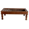 Antique Old Teak Window Coffee Table Rustic Modern Jharokha Table 55