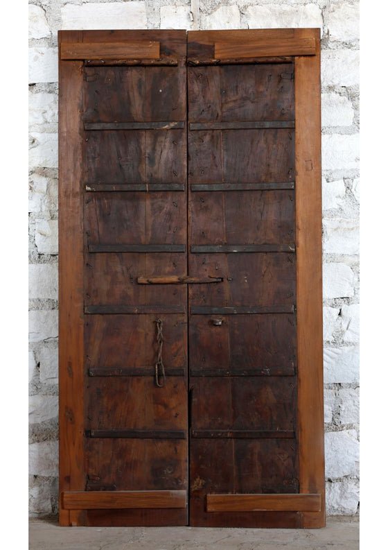 Antique Spanish Teak Double Door Exterior Barn Doors 81