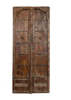 Rustic Brown Whitewash Antique Teak Wood Exterior Haveli Doors Heavy Old Doors 84