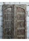 Antique Exterior Door Double Barn Doors Rustic Whitewash Wooden Patio Doors 82