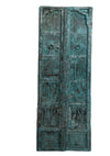 Rustic Antique Teak Wood Exterior Haveli Doors Blue wash Heavy Old Indian Doors 82