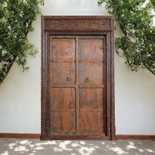  Antique Rustic Red Spanish Style Farmhouse Large Teak Doors 95