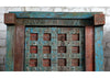 Antique Indian Door Rustic Blue Teak Carved Vintage Garden Door with Frame 84