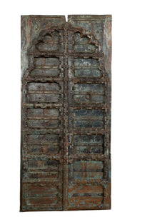  Antique Indo Spanish Door Scallop Arch Teak Exterior Double Doors 85