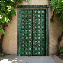  Antique India Heritage Door Vintage Green Garden Sanctuary Door 85