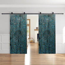  Blue Accents Lotus Carved Sliding Barn Door Vintage Door King Headboard 80x36