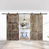 Vintage Carved Wood Sliding Barn Door Entry Double Doors 80x36