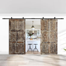  Vintage Carved Wood Sliding Barn Door Entry Double Doors 80x36