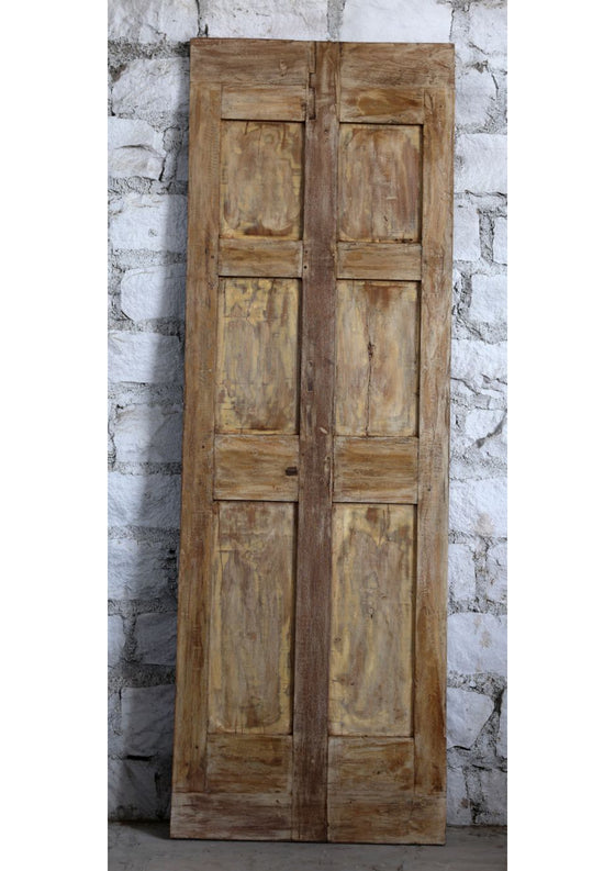 Antique Carved Wood Door Brass Studs Sliding Door Hinged Pantry Door 80