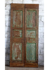 Farmhouse Mid-Century Carved Wood Door Brass Studs Sliding Barndoor 80x40