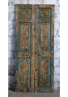 Antique Carved Teak Wood Double Doors Floral Carved Sliding Barn Door 80x36