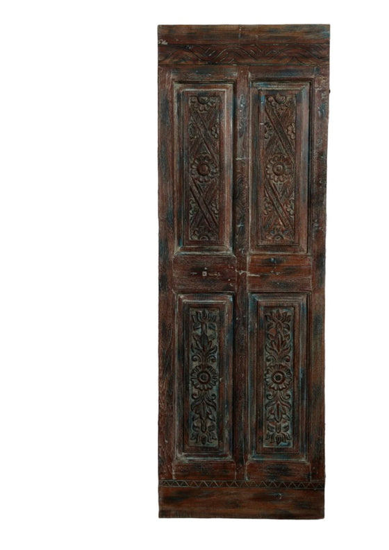 Antique Carved Wood Door Interior Sliding Door Hinged Pantry Door 80x27