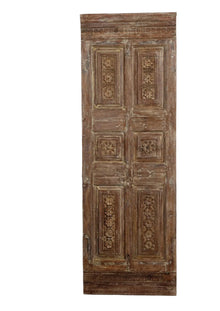  Vintage Carved Wood Door Mexican Whitewash Single Sliding Barndoor 80x27