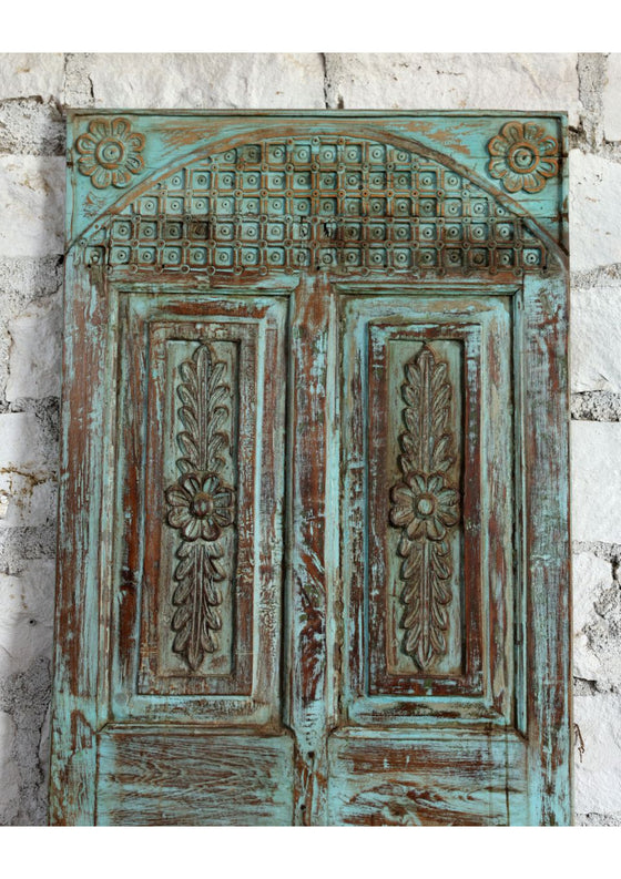 Antique Carved Door Single Sliding Pantry Door Mexican Style Interior Door 80x25