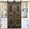 Antique Carved Wood Sliding Barndoor Carved Double Doors 80x35