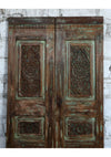 Antique Carved Wood Sliding Barndoor Carved Double Doors 80x35