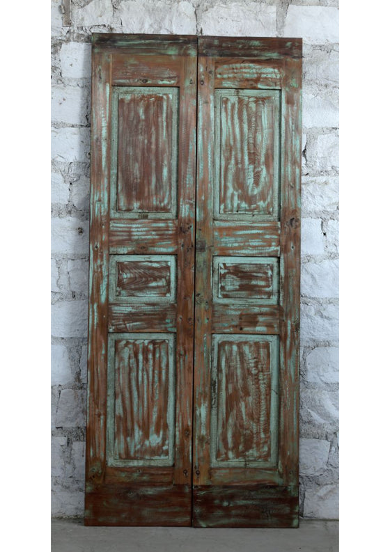 Antique Carved Wood Sliding Barndoor Carved Double Doors 80x35