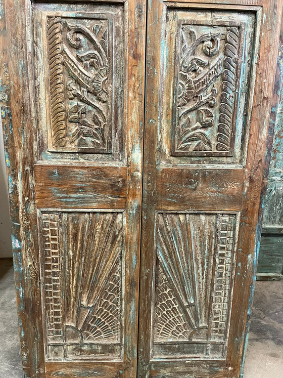 Antique Arched Carved Door Panel Closet Pantry Doors Wall Decor 80x32