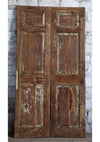 Antique Carved Wood Door Whitewash Double Door Panel French Style Sliding Door 80