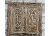 Antique White Carved Wood Door Single Sliding Barndoor 80x40